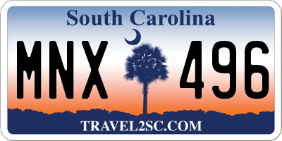 SC license plate MNX496