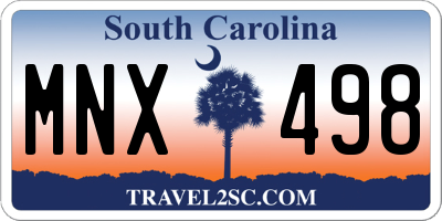 SC license plate MNX498