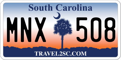 SC license plate MNX508