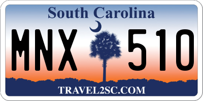 SC license plate MNX510