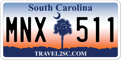SC license plate MNX511