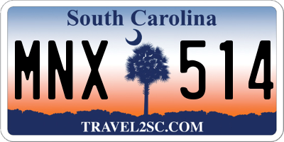 SC license plate MNX514