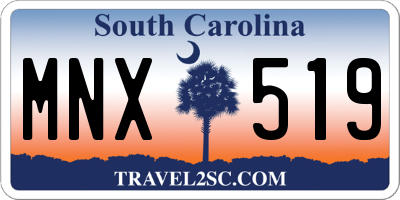 SC license plate MNX519