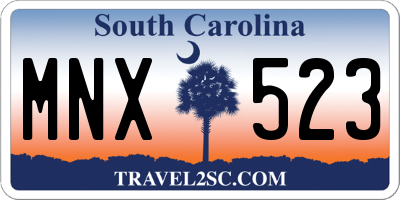 SC license plate MNX523