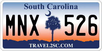 SC license plate MNX526