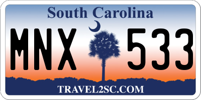 SC license plate MNX533