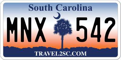 SC license plate MNX542