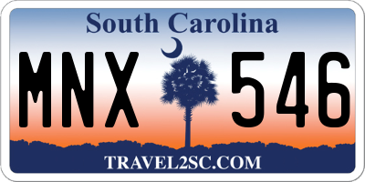 SC license plate MNX546