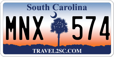 SC license plate MNX574