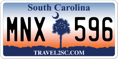 SC license plate MNX596