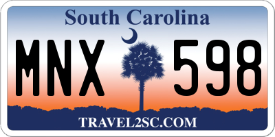 SC license plate MNX598