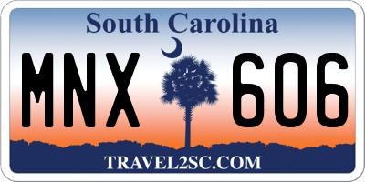 SC license plate MNX606