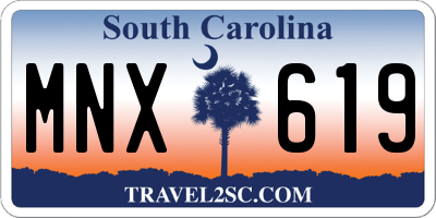 SC license plate MNX619