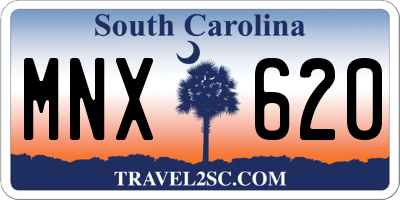 SC license plate MNX620