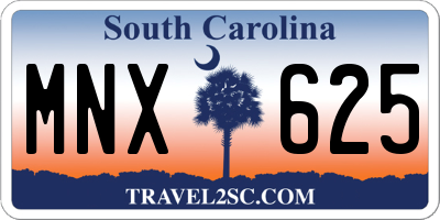 SC license plate MNX625