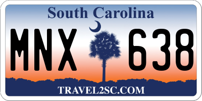 SC license plate MNX638