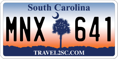 SC license plate MNX641