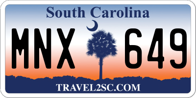 SC license plate MNX649