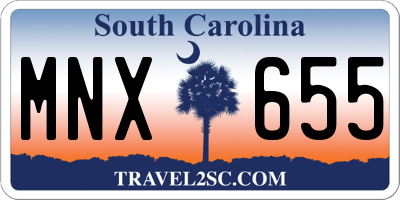SC license plate MNX655