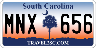 SC license plate MNX656