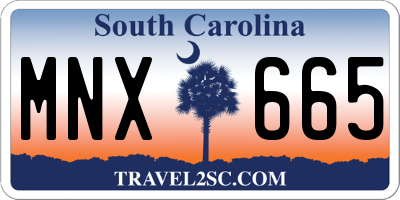 SC license plate MNX665