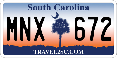 SC license plate MNX672