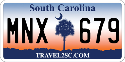 SC license plate MNX679