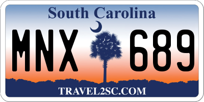 SC license plate MNX689