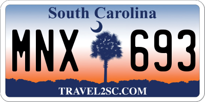 SC license plate MNX693