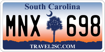 SC license plate MNX698