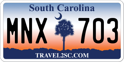 SC license plate MNX703