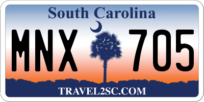 SC license plate MNX705