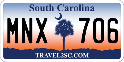 SC license plate MNX706