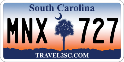 SC license plate MNX727