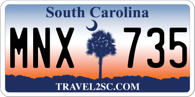 SC license plate MNX735