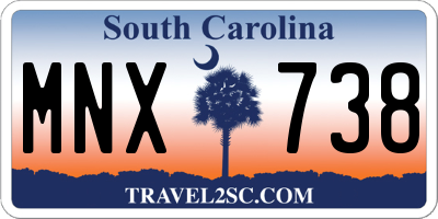 SC license plate MNX738