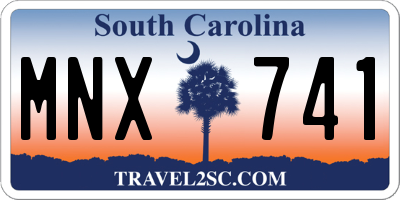 SC license plate MNX741