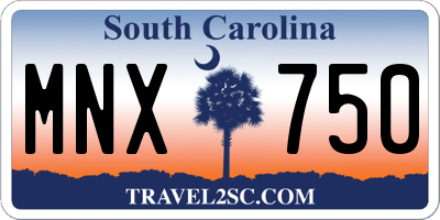 SC license plate MNX750