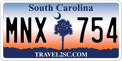 SC license plate MNX754