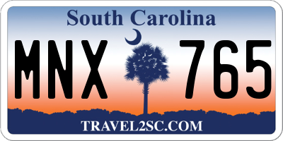 SC license plate MNX765