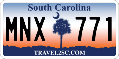 SC license plate MNX771