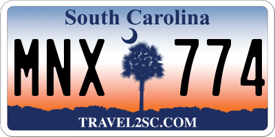 SC license plate MNX774