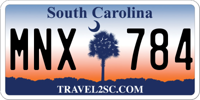 SC license plate MNX784