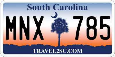 SC license plate MNX785