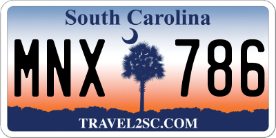 SC license plate MNX786
