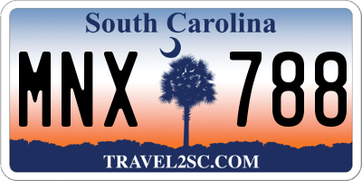 SC license plate MNX788
