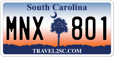 SC license plate MNX801