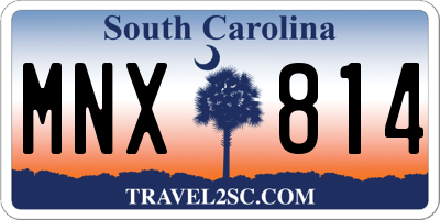 SC license plate MNX814