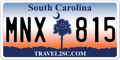 SC license plate MNX815