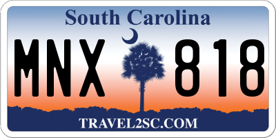 SC license plate MNX818